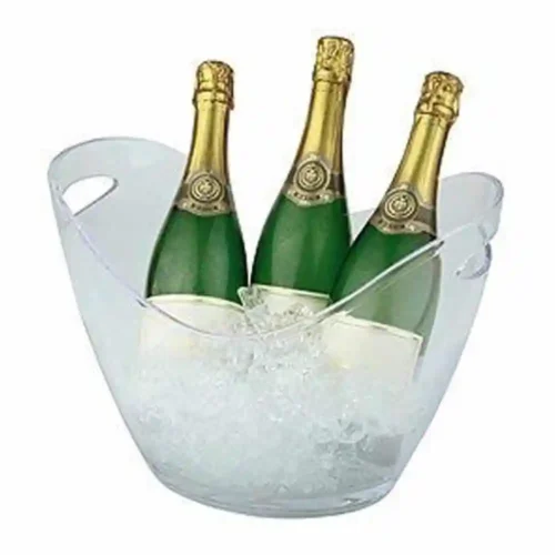 שמפניירה אוולית שקופה פוליקרבונט עם ידיות 35X27 ס"מ 6 ליטר APS