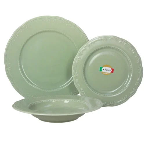 סט ל-6 סועדים פורצלן קלאסי צבע ירוק דגם VECCHIO VERDE